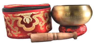 Lotus Singing bowl set-comes in a silk pouch 4" SB-720